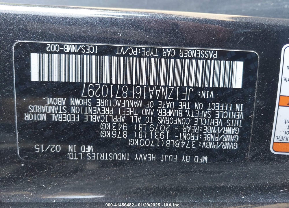 2015 SCION FR-S VIN: JF1ZNAA16F8710297