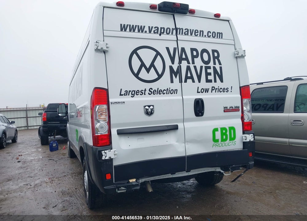 2022 RAM PROMASTER 2500 HIGH ROOF 159 WB VIN: 3C6LRVDG7NE103526