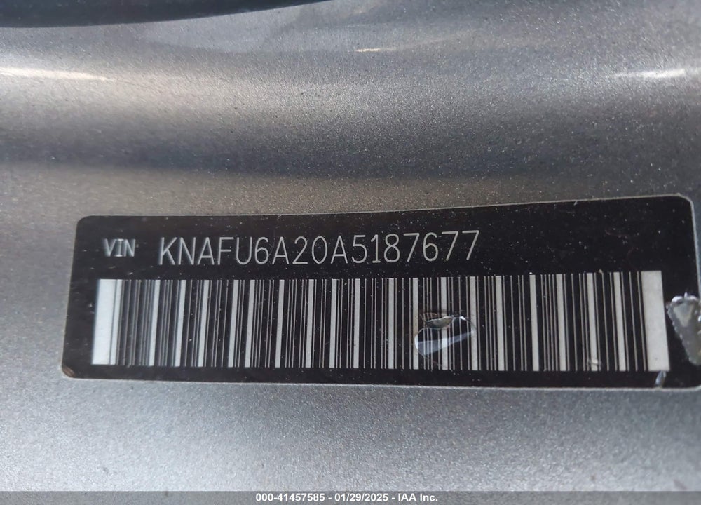 2010 KIA FORTE VIN: KNAFU6A20A5187677