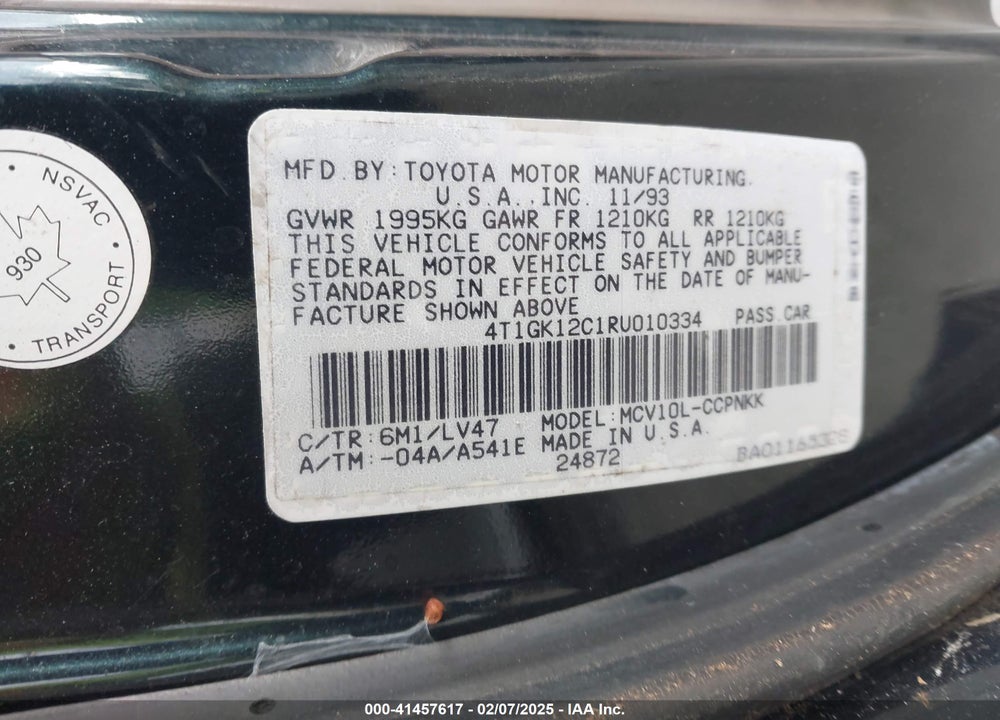 1994 TOYOTA CAMRY VIN: 4T1GK12C1RU010334