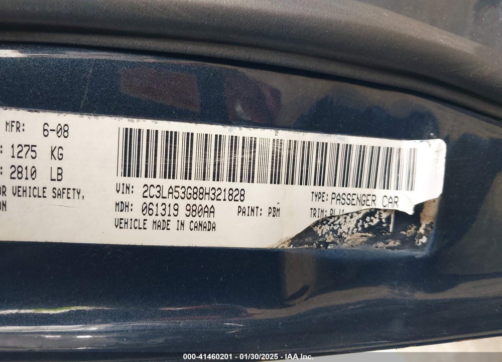 2008 CHRYSLER 300 VIN: 2C3LA53G88H321828