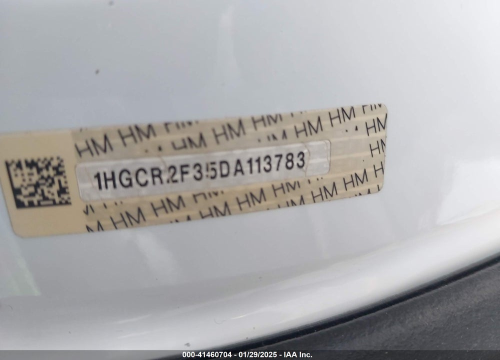2013 HONDA ACCORD VIN: 1HGCR2F35DA113783