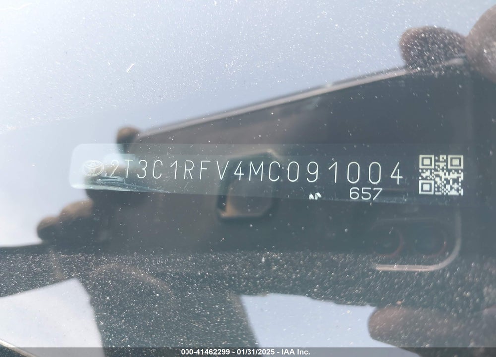 2021 TOYOTA RAV4 VIN: 2T3C1RFV4MC091004