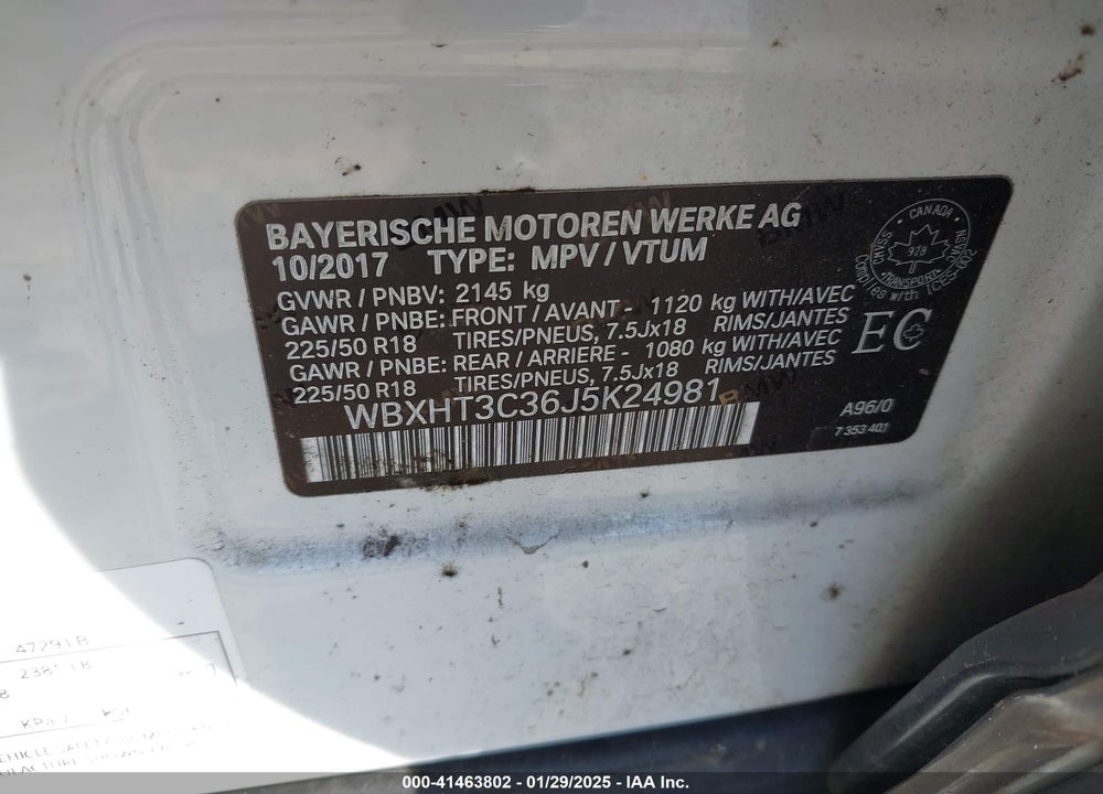 2018 BMW X1 XDRIVE28I VIN: WBXHT3C36J5K24981