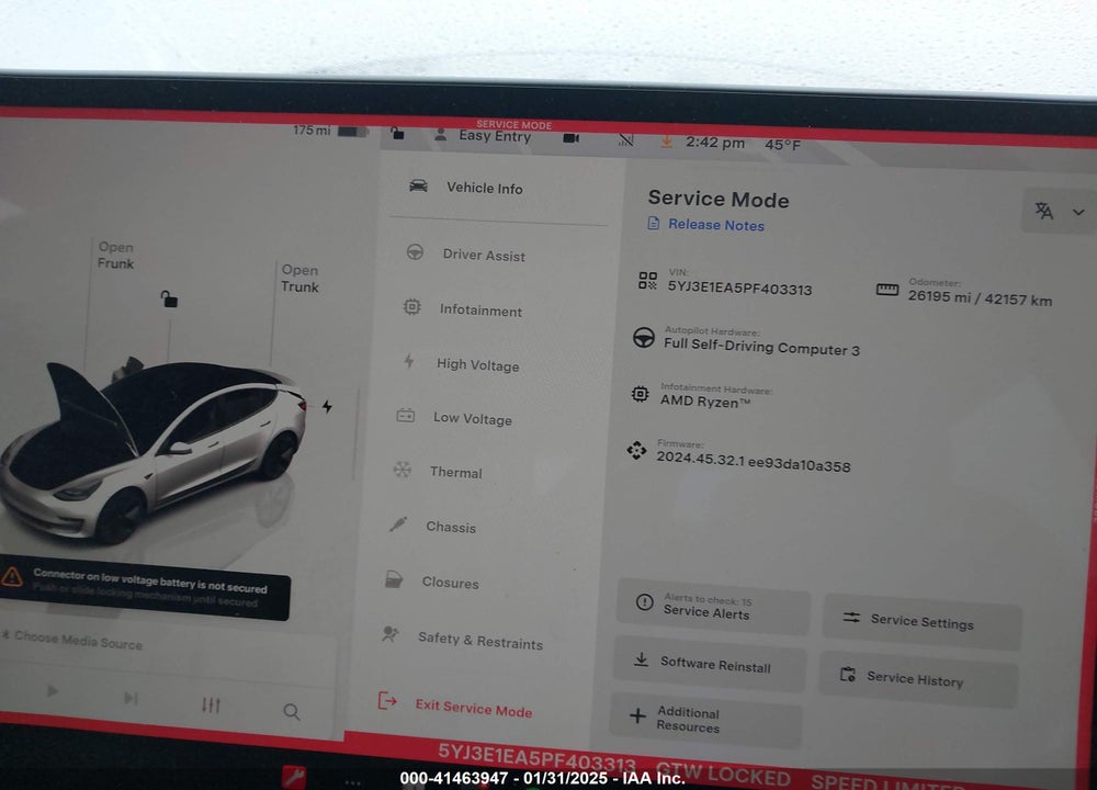 2023 TESLA MODEL 3 VIN: 5YJ3E1EA5PF403313