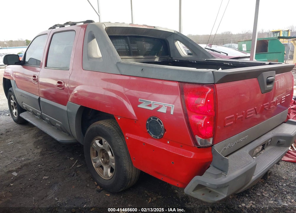 2002 CHEVROLET AVALANCHE 1500 VIN: 3GNEK13T72G141729