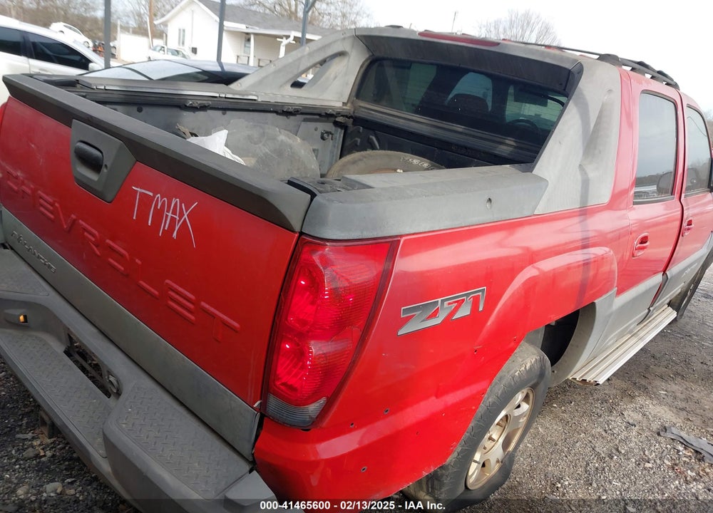 2002 CHEVROLET AVALANCHE 1500 VIN: 3GNEK13T72G141729