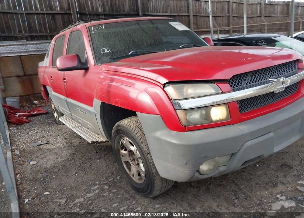 2002 CHEVROLET AVALANCHE 1500 VIN: 3GNEK13T72G141729