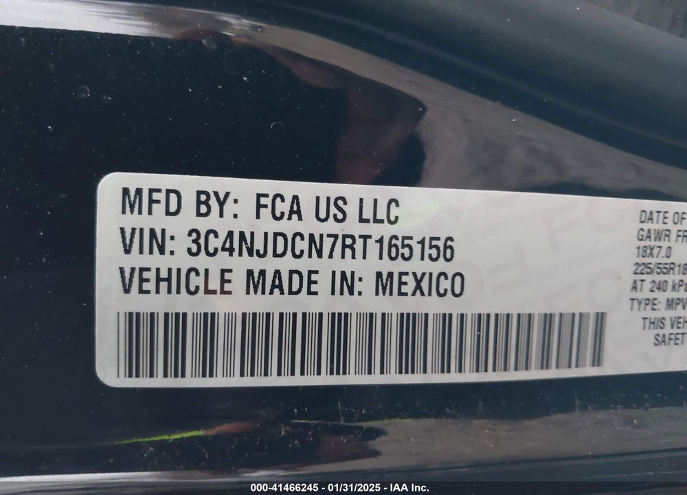 2024 JEEP COMPASS LIMITED 4X4 VIN: 3C4NJDCN7RT165156