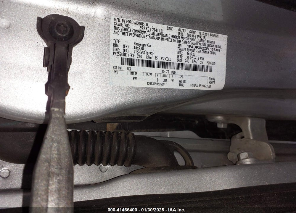 2014 FORD FOCUS VIN: 1FADP3K2XEL157382