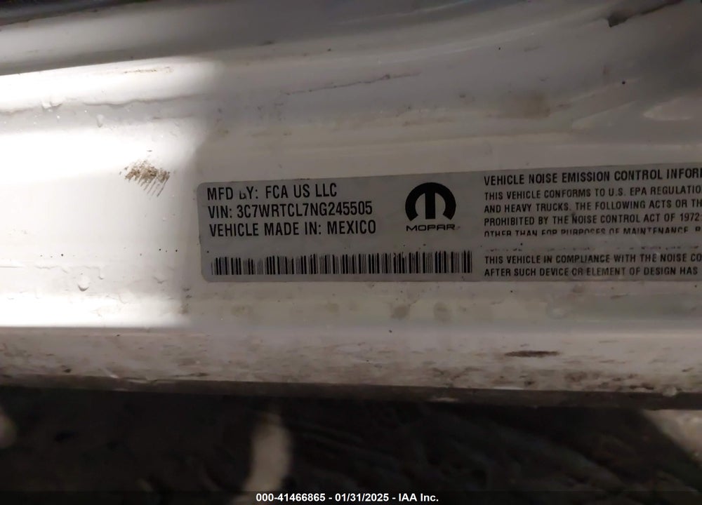 2022 RAM 3500 CHASSIS VIN: 3C7WRTCL7NG245505