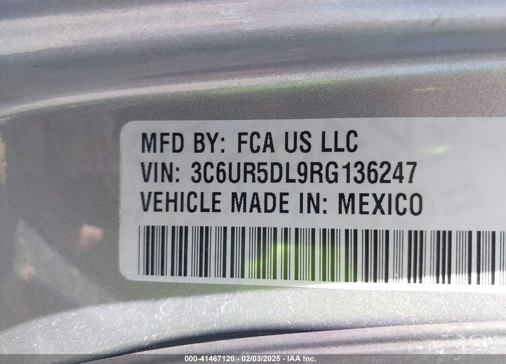 2024 RAM 2500 VIN: 3C6UR5DL9RG136247