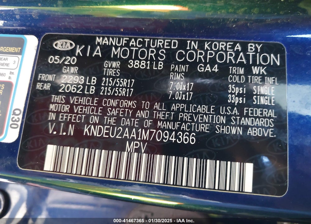 2021 KIA SELTOS S VIN: KNDEU2AA1M7094366