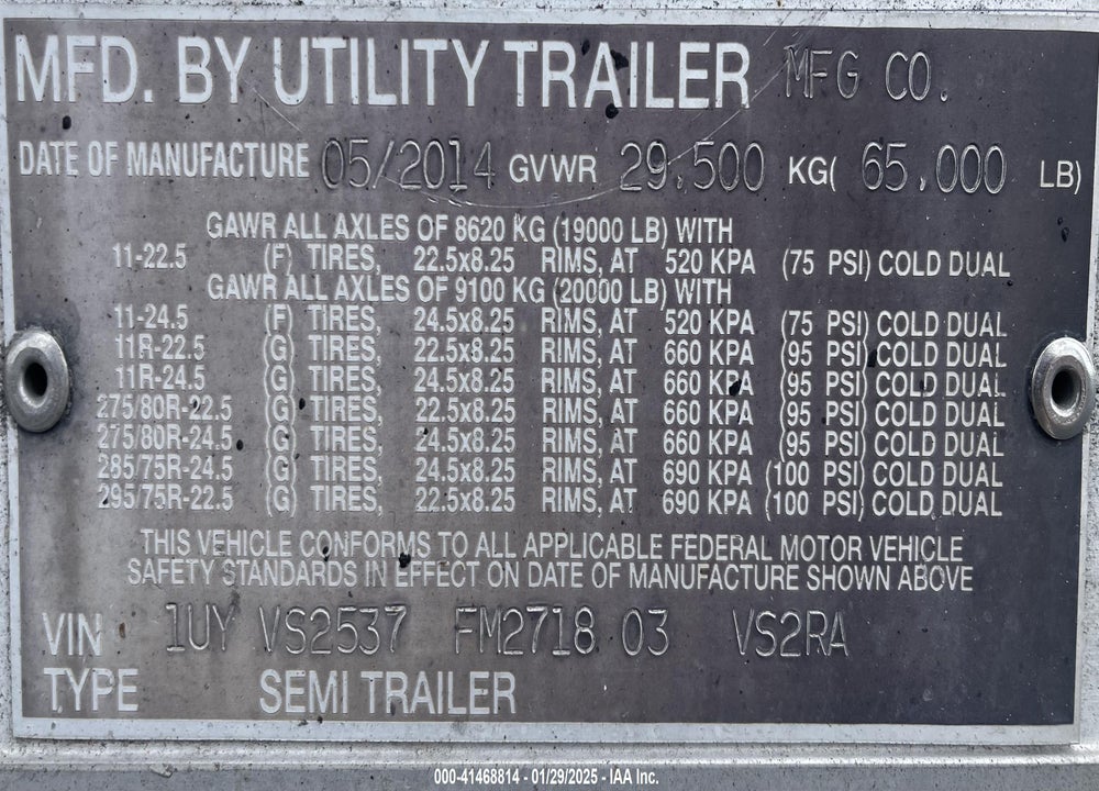 2015 UTILITY TRAILER MFG --- VIN: 1UYVS2537FM271803