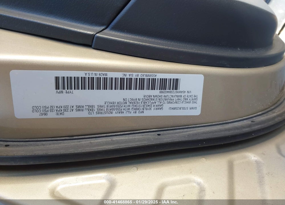 2008 SUBARU TRIBECA LIMITED 7-PASSENGER VIN: 4S4WX97D384402999