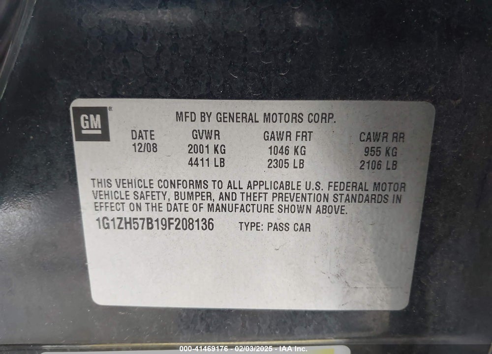 2009 CHEVROLET MALIBU LT VIN: 1G1ZH57B19F208136