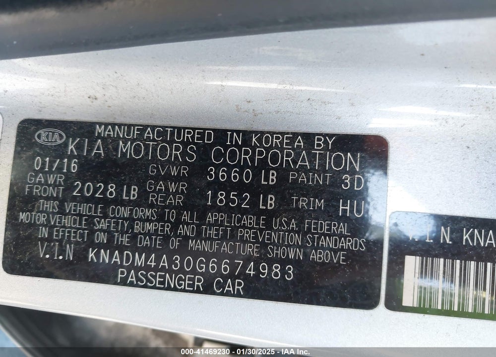 2016 KIA RIO LX VIN: KNADM4A30G6674983