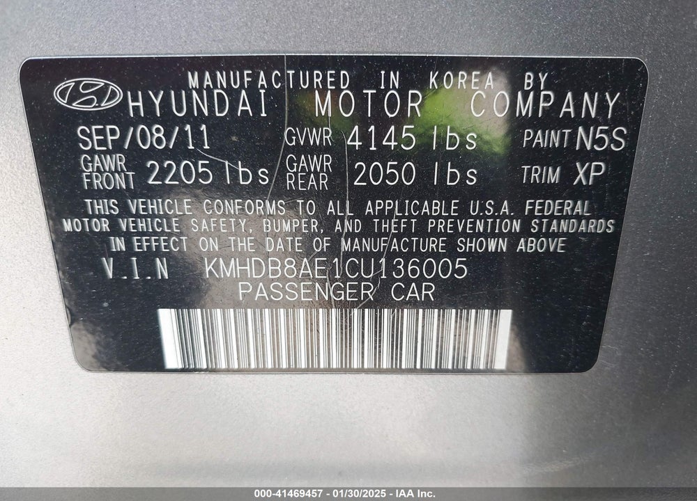 2012 HYUNDAI ELANTRA TOURING GLS VIN: KMHDB8AE1CU136005
