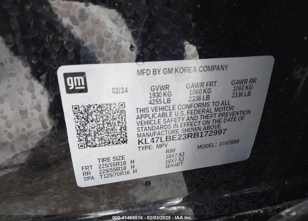 2024 BUICK ENVISTA VIN: KL47LBE23RB172997