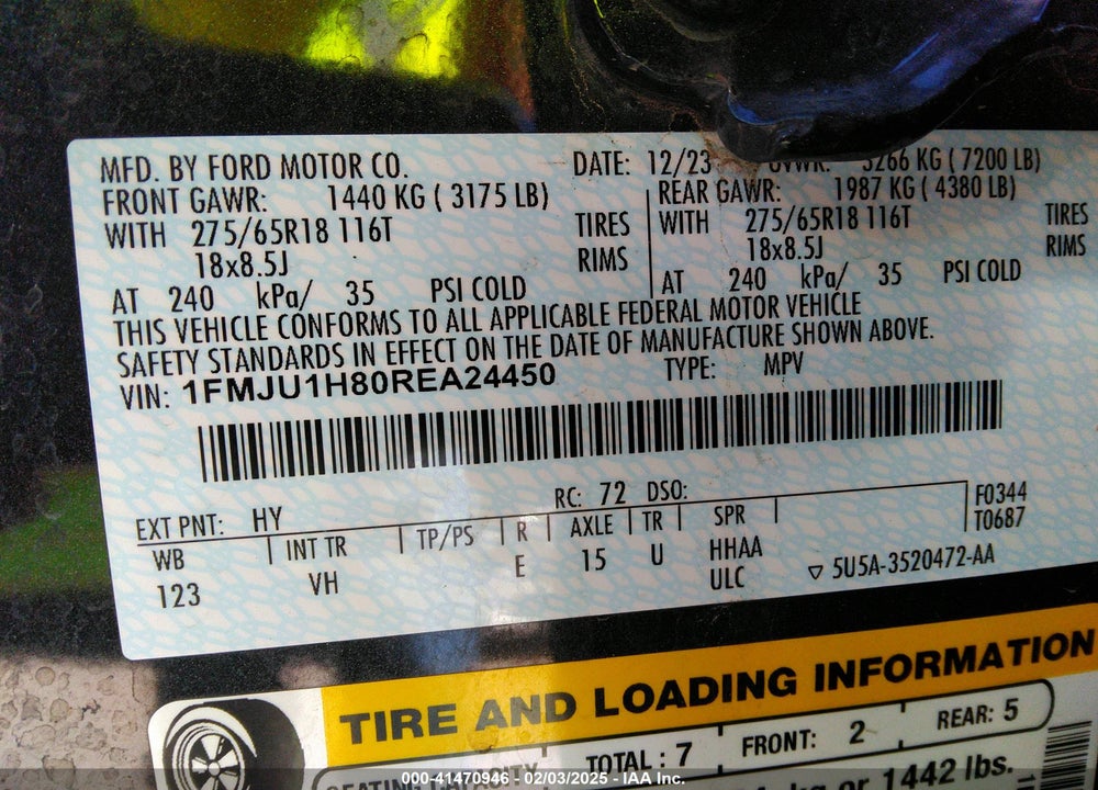 2024 FORD EXPEDITION XLT VIN: 1FMJU1H80REA24450