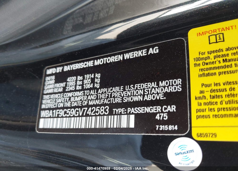2016 BMW 228I VIN: WBA1F9C59GV742583