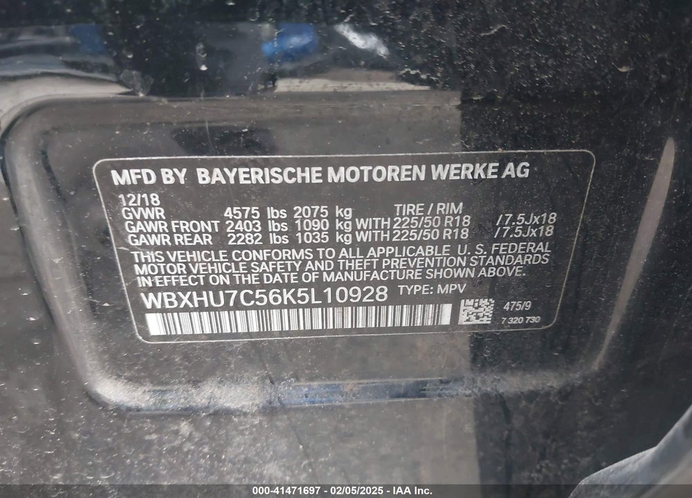 2019 BMW X1 SDRIVE28I VIN: WBXHU7C56K5L10928