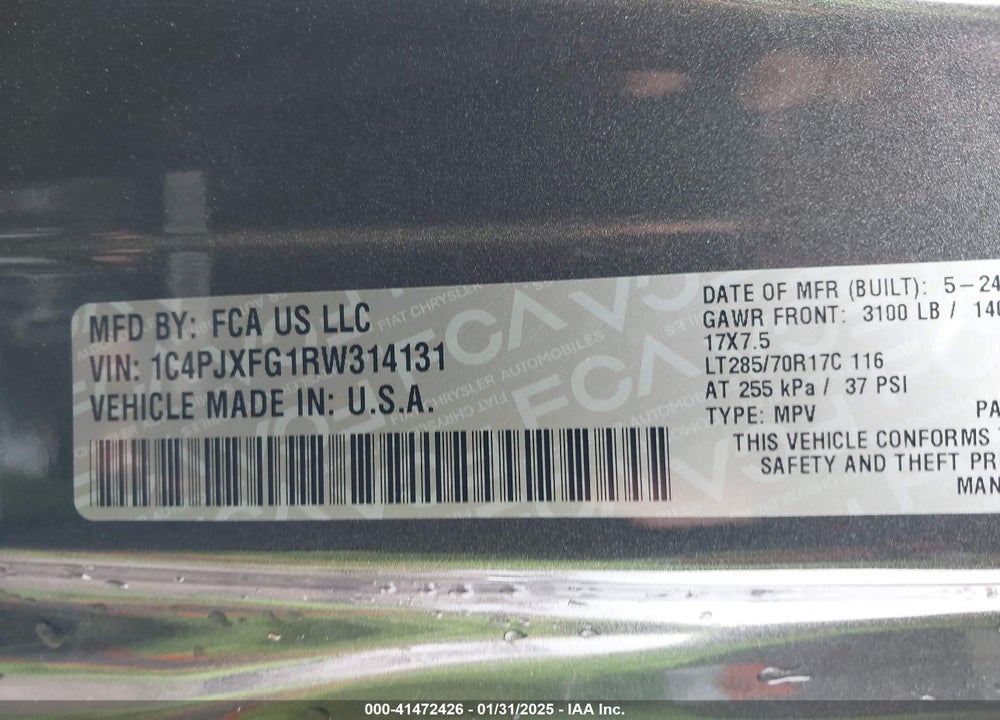 2024 JEEP WRANGLER / VIN: 1C4PJXFG1RW314131