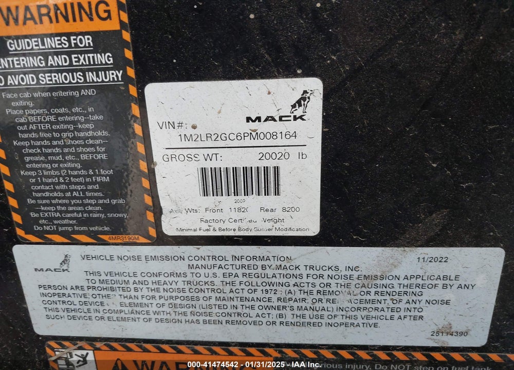 2023 MACK LR VIN: 1M2LR2GC6PM008164