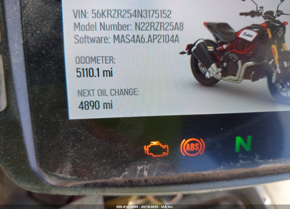 2022 INDIAN MOTORCYCLE CO. FTR R CARBON VIN: 56KRZR254N3175152