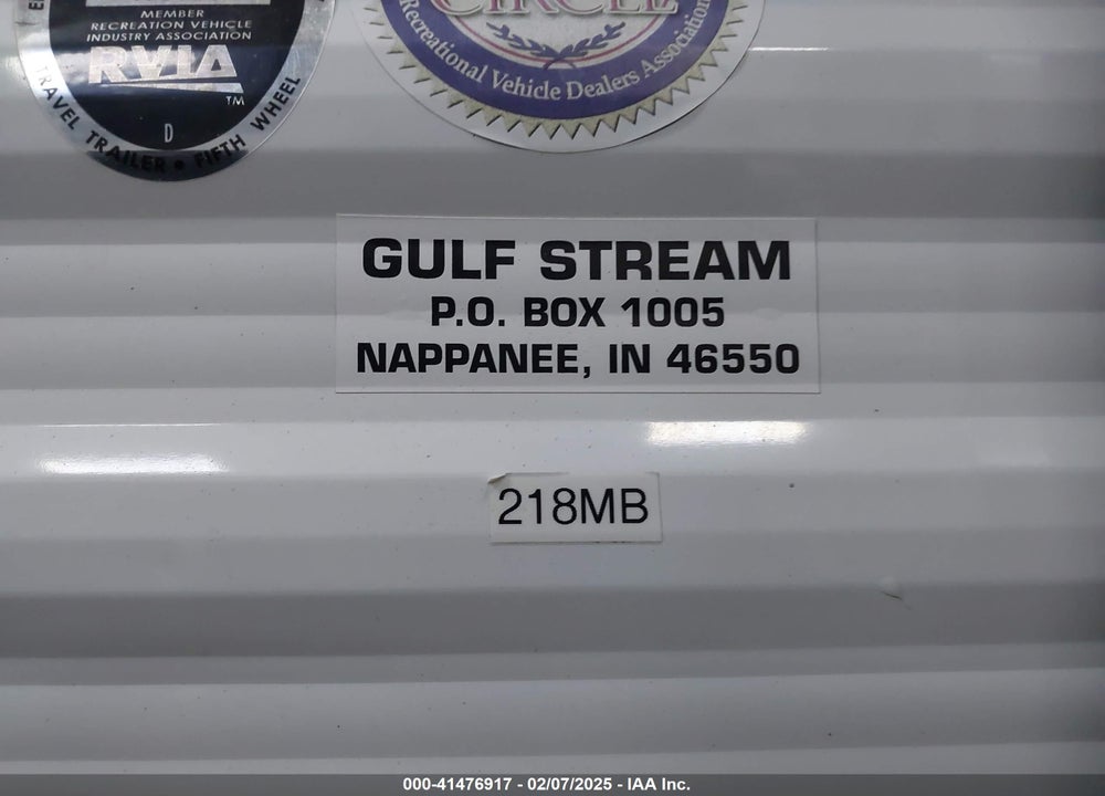 2017 GULF STREAM AMERI-LITE 218MB VIN: 1NL1GTJ2XH1125024