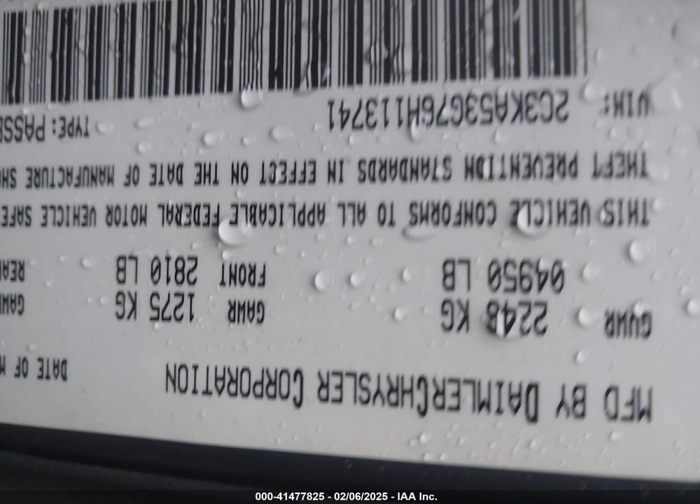 2006 CHRYSLER 300 VIN: 2C3KA53G76H113741