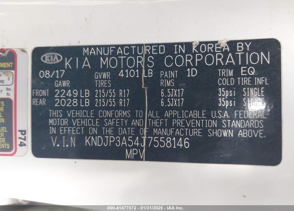 2018 KIA SOUL VIN: KNDJP3A54J7558146