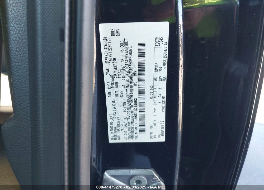 2013 FORD ESCAPE SE VIN: 1FMCU0G95DUC14062