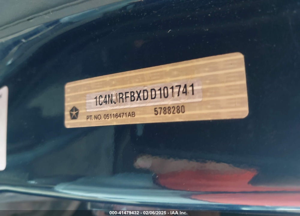 2013 JEEP PATRIOT VIN: 1C4NJRFBXDD101741