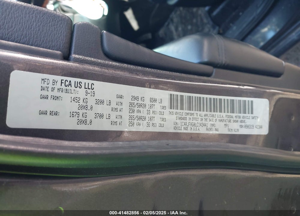 2020 JEEP GRAND CHEROKEE ALTITUDE 4X4 VIN: 1C4RJFAG0LC143441