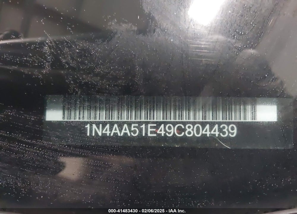 2009 NISSAN MAXIMA 3.5 SV VIN: 1N4AA51E49C804439