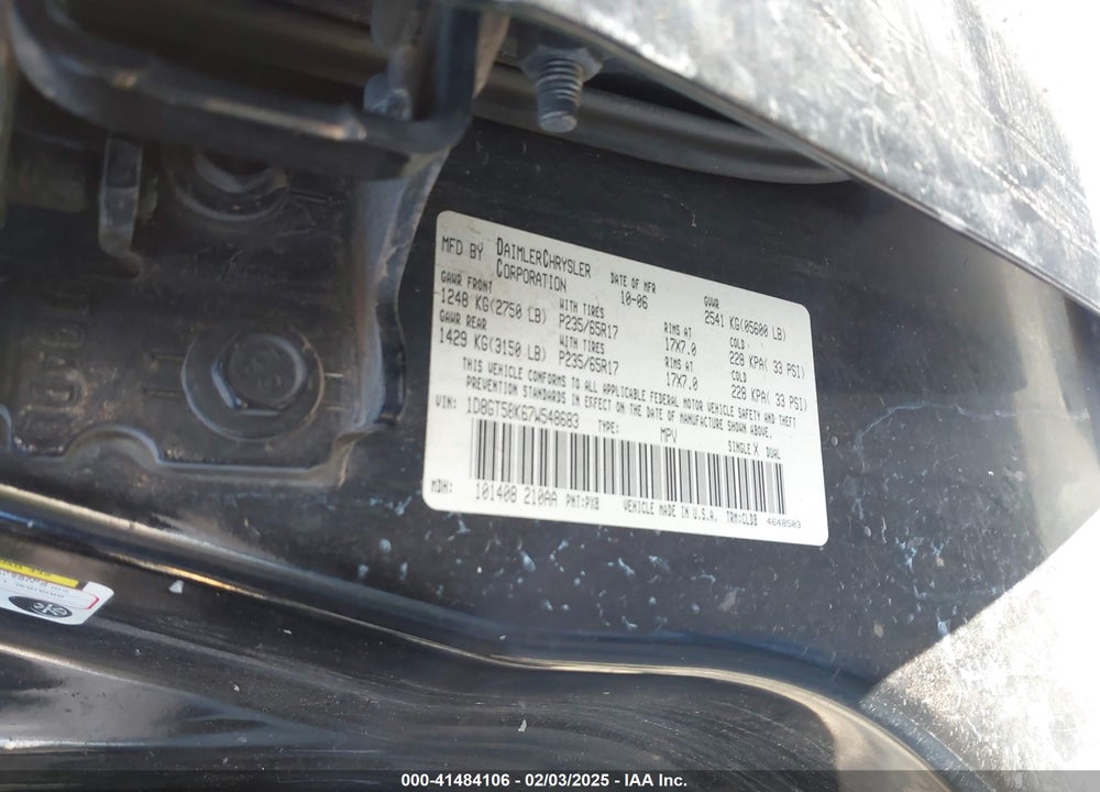 2007 DODGE NITRO SLT/RT VIN: 1D8GT58K67W548683