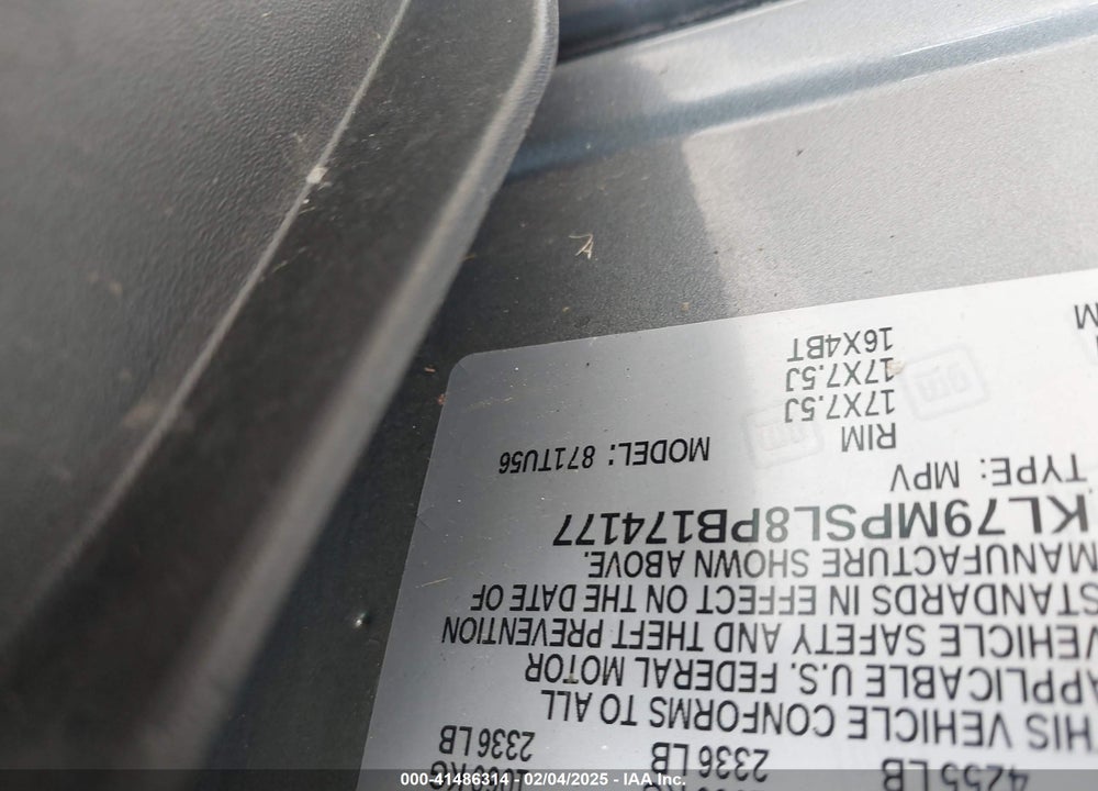 2023 CHEVROLET TRAILBLAZER VIN: KL79MPSL8PB174177