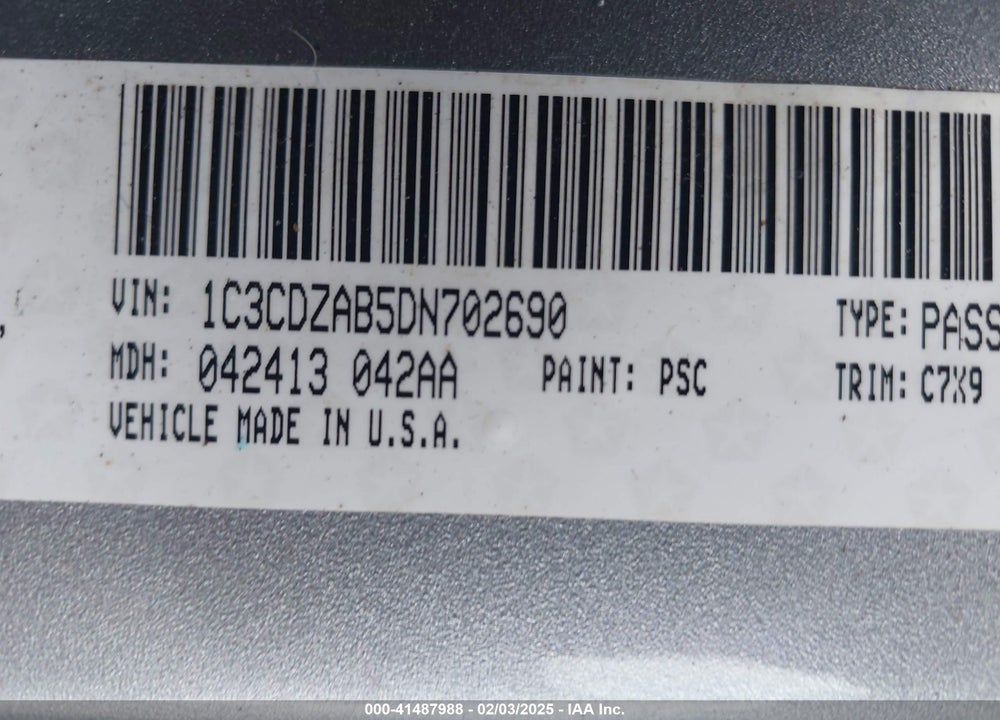2013 DODGE AVENGER SE VIN: 1C3CDZAB5DN702690