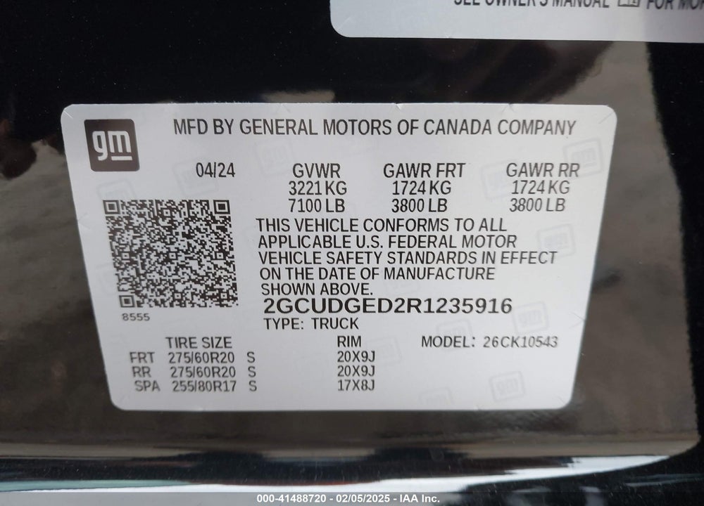 2024 CHEVROLET SILVERADO VIN: 2GCUDGED2R1235916