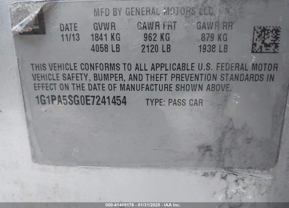 2016 CHEVROLET CRUZE LIMITED VIN: 1G1PC5SG2G7117392