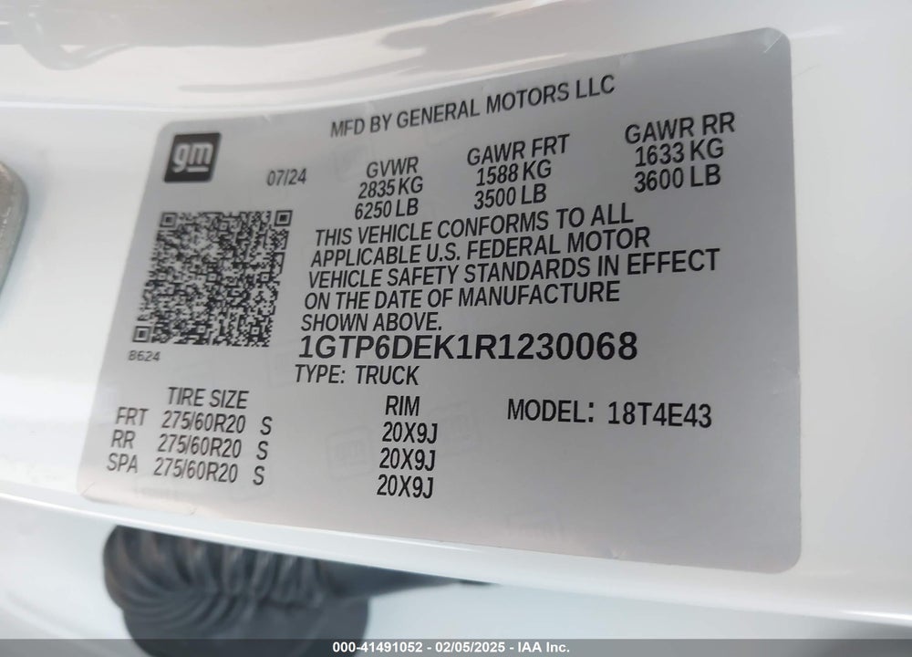 2024 GMC CANYON VIN: 1GTP6DEK1R1230068