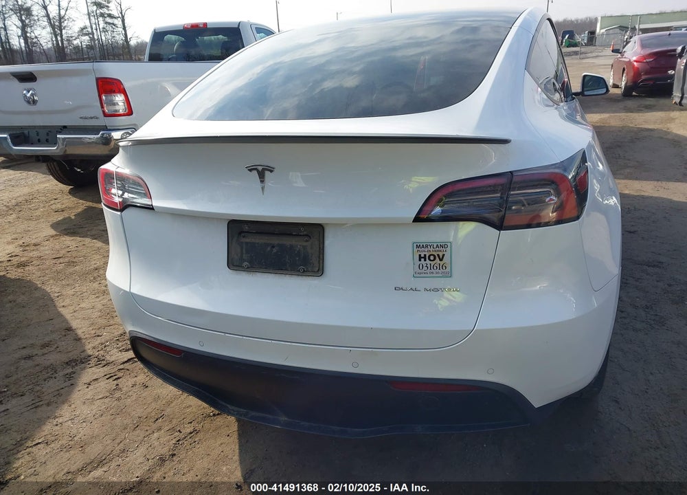2021 TESLA MODEL Y LONG RANGE DUAL MOTOR ALL-WHEEL DRIVE VIN: 5YJYGDEE3MF265786
