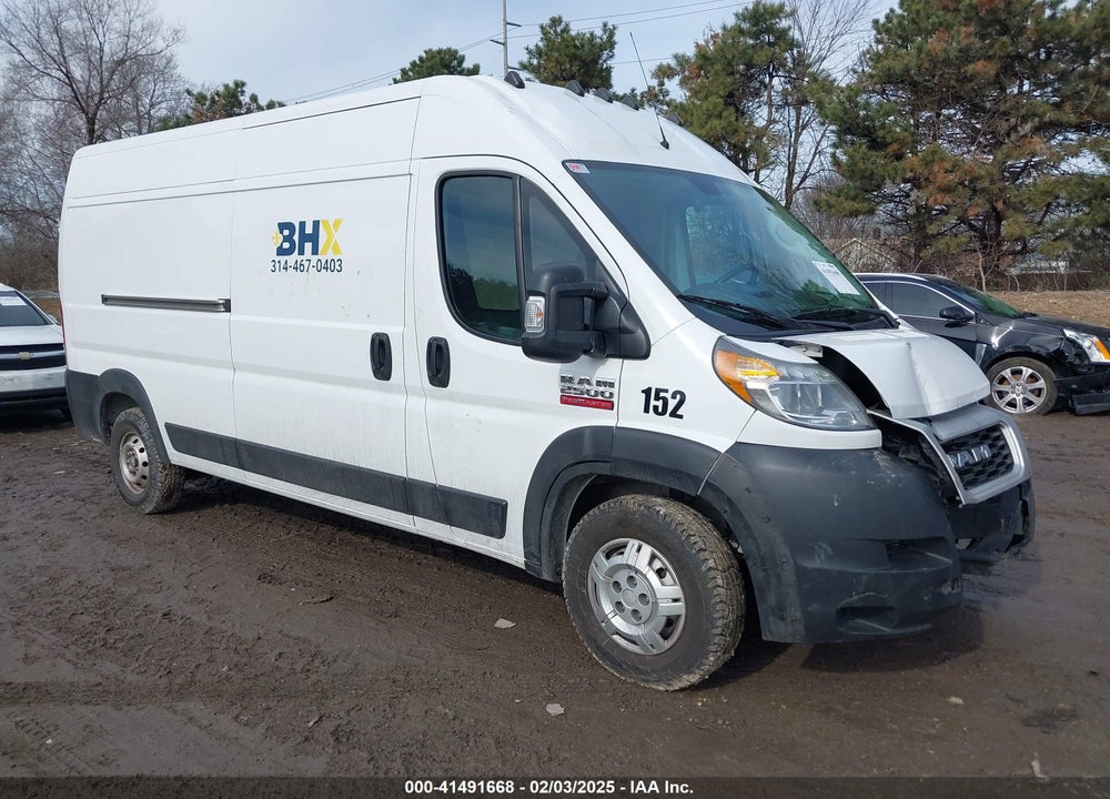 2019 RAM PROMASTER 2500 HIGH ROOF 159 WB VIN: 3C6TRVDG4KE545692