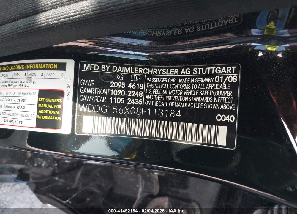 2008 MERCEDES-BENZ C 350 SPORT VIN: WDDGF56X08F113184