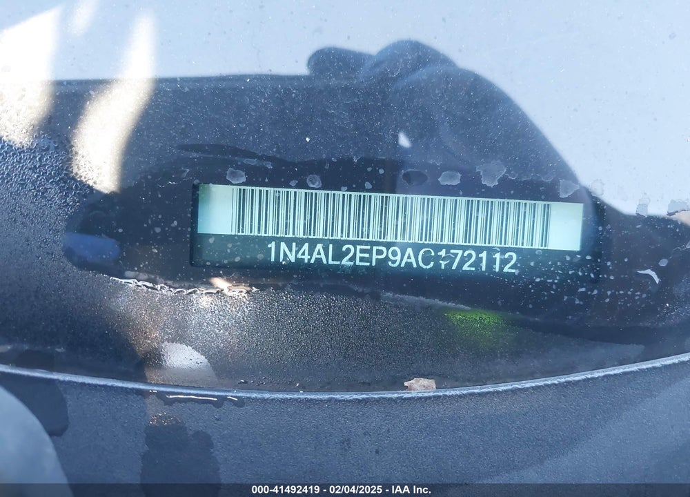 2010 NISSAN ALTIMA VIN: 1N4AL2EP9AC172112