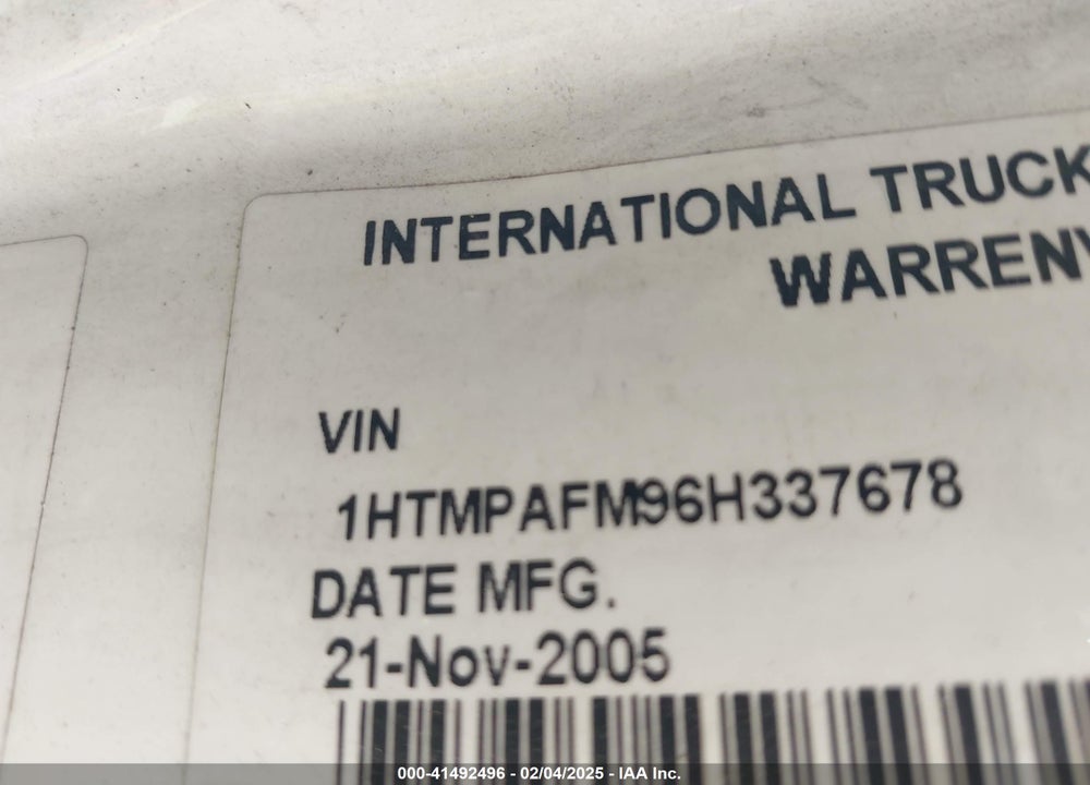 2006 INTERNATIONAL 4000 4200 VIN: 1HTMPAFM96H337678