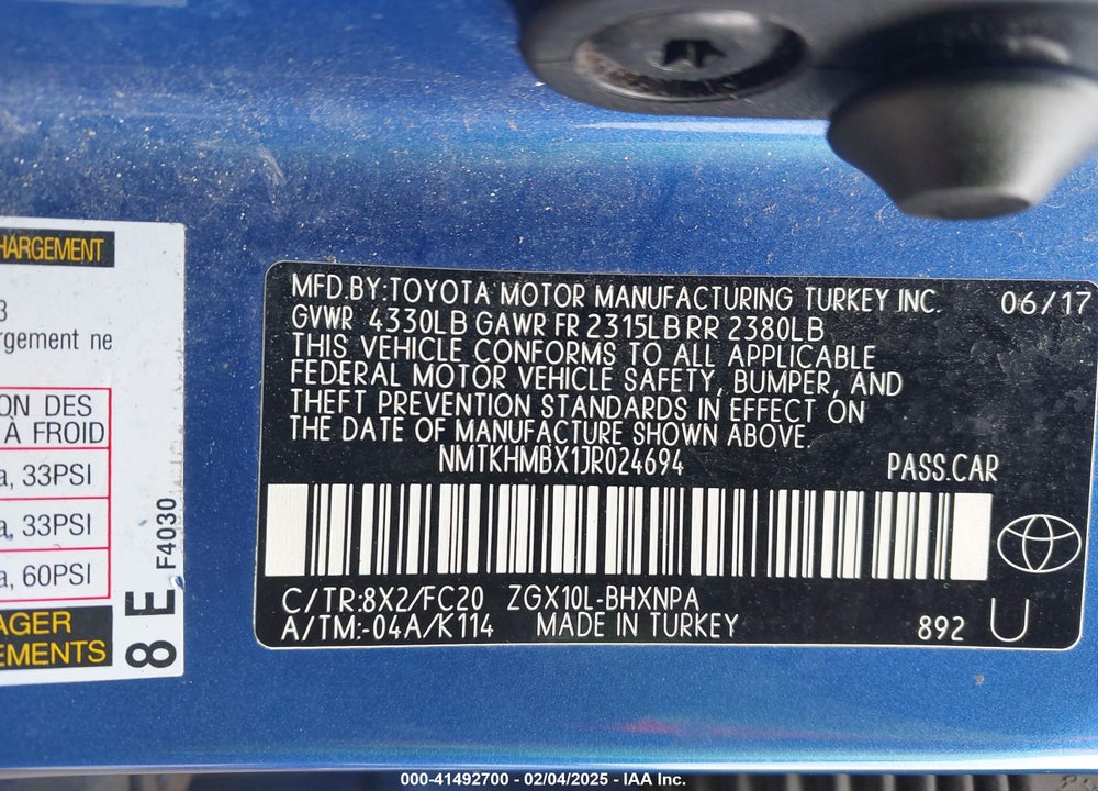 2018 TOYOTA C-HR XLE VIN: NMTKHMBX1JR024694