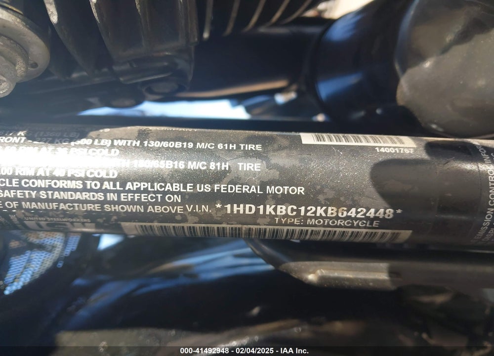 2019 HARLEY-DAVIDSON FLHX VIN: 1HD1KBC12KB642448