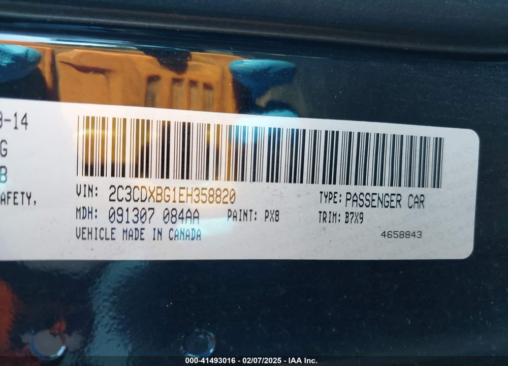 2014 DODGE CHARGER VIN: 2C3CDXBG1EH358820